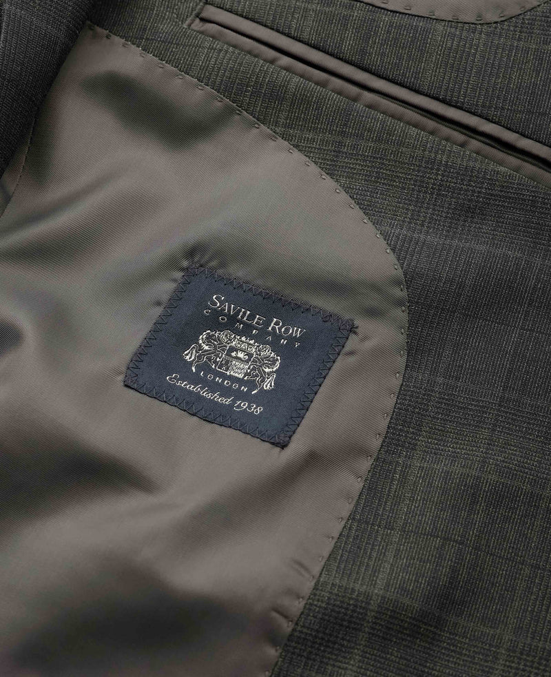 Grey Prince of Wales Check Wool Blend Suit Jacket