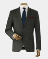 Grey Prince of Wales Check Wool Blend Suit Jacket