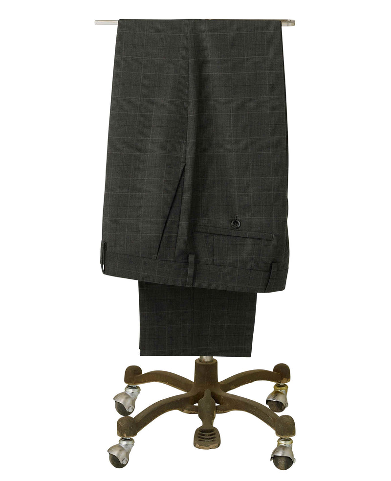 Grey Prince of Wales Check Wool Blend Suit Trousers