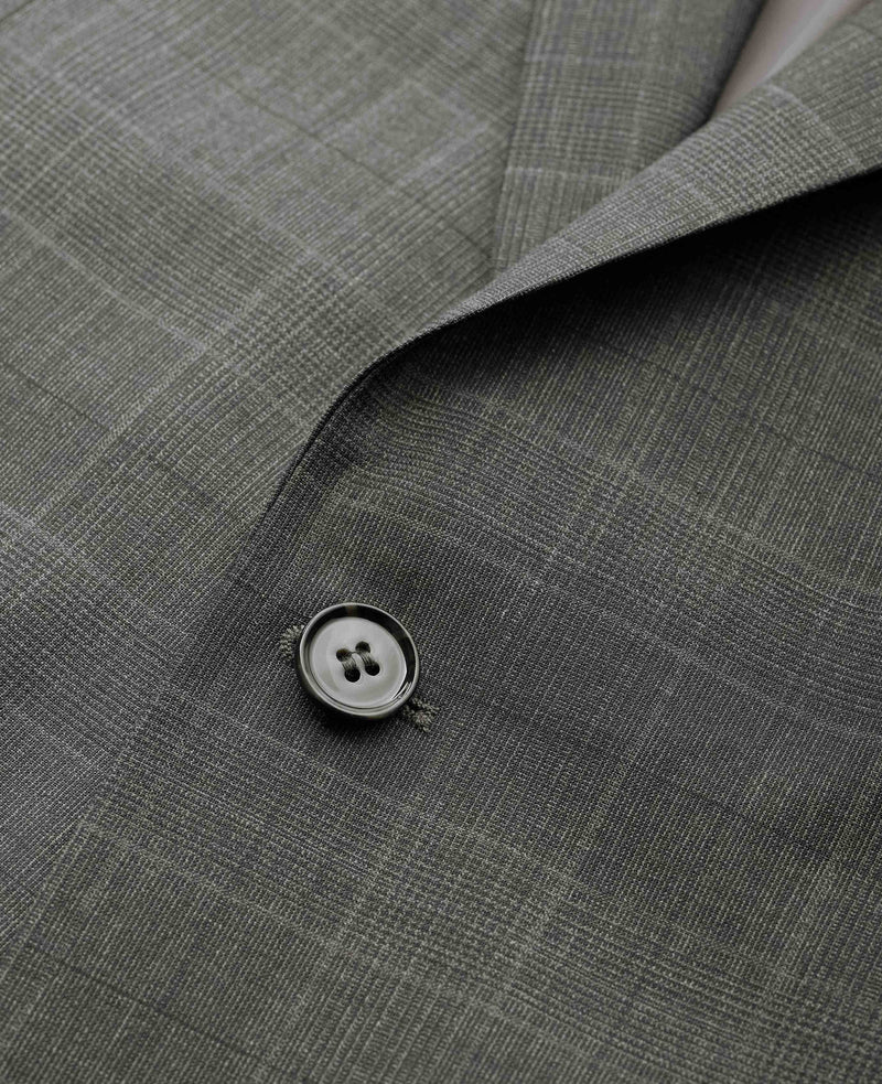 Grey Prince of Wales Check Wool Blend Tailored Suit
