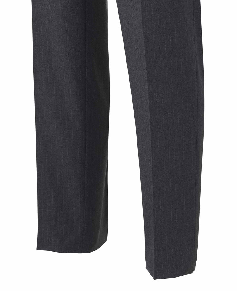 Grey Wool Blend Chalk Stripe Suit Trousers