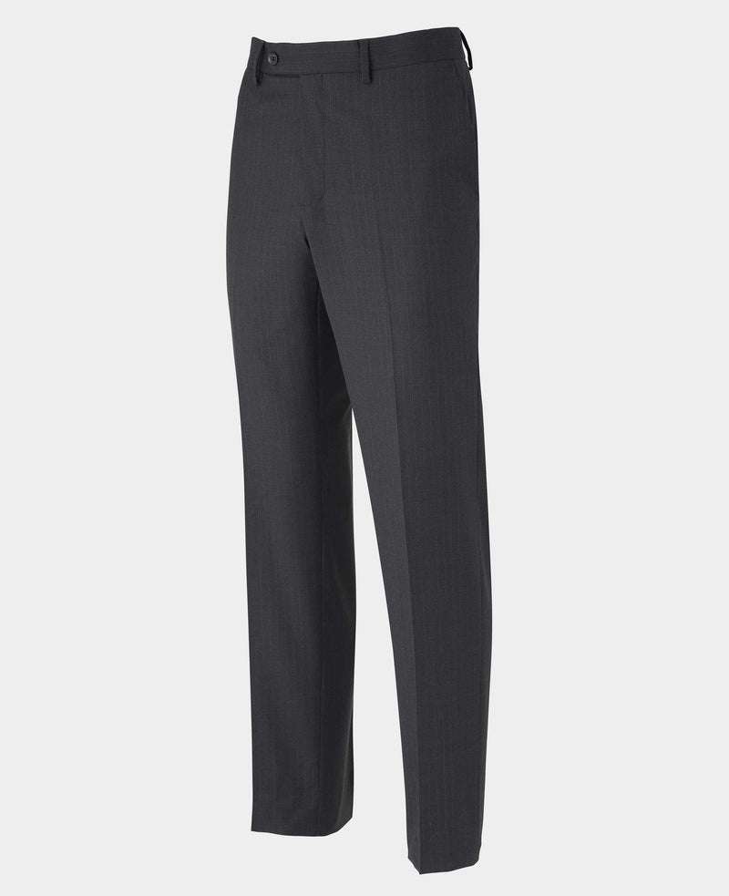Grey Wool Blend Chalk Stripe Suit Trousers