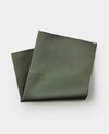 Khaki Green Twill Silk Pocket Square