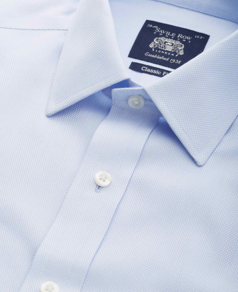 Light Blue Cotton Classic Fit Non-Iron Shirt - French Cuff