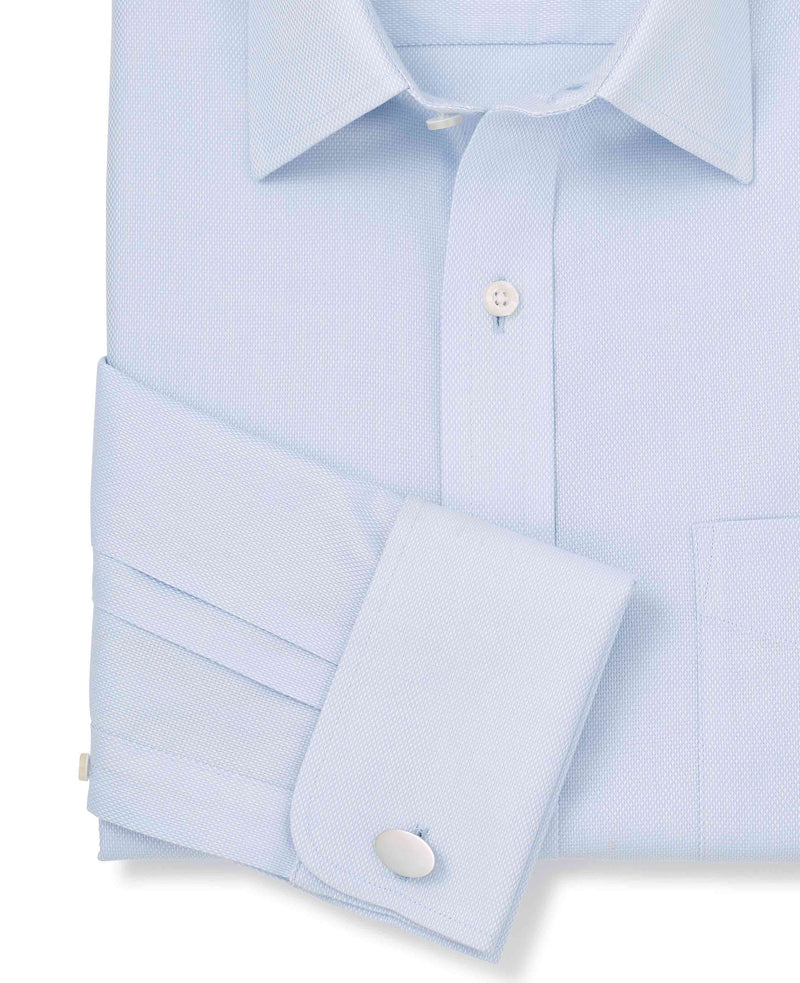 Light Blue Cotton Classic Fit Non-Iron Shirt - French Cuff