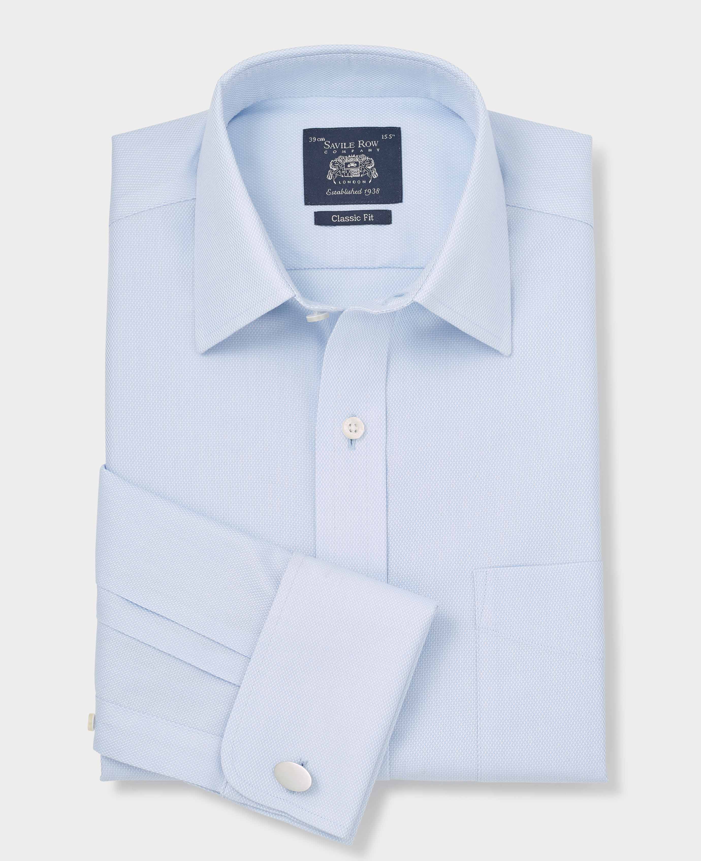 Light blue french cuff dress shirt deals