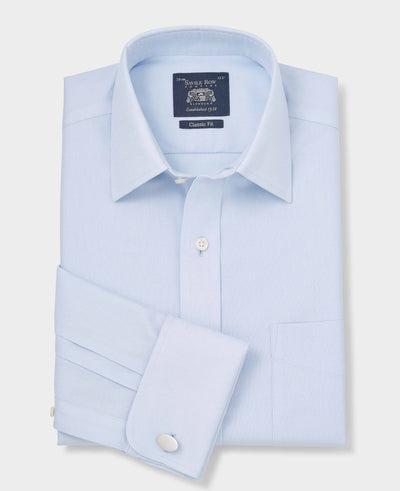 Light Blue Cotton Classic Fit Non-Iron Shirt - French Cuff