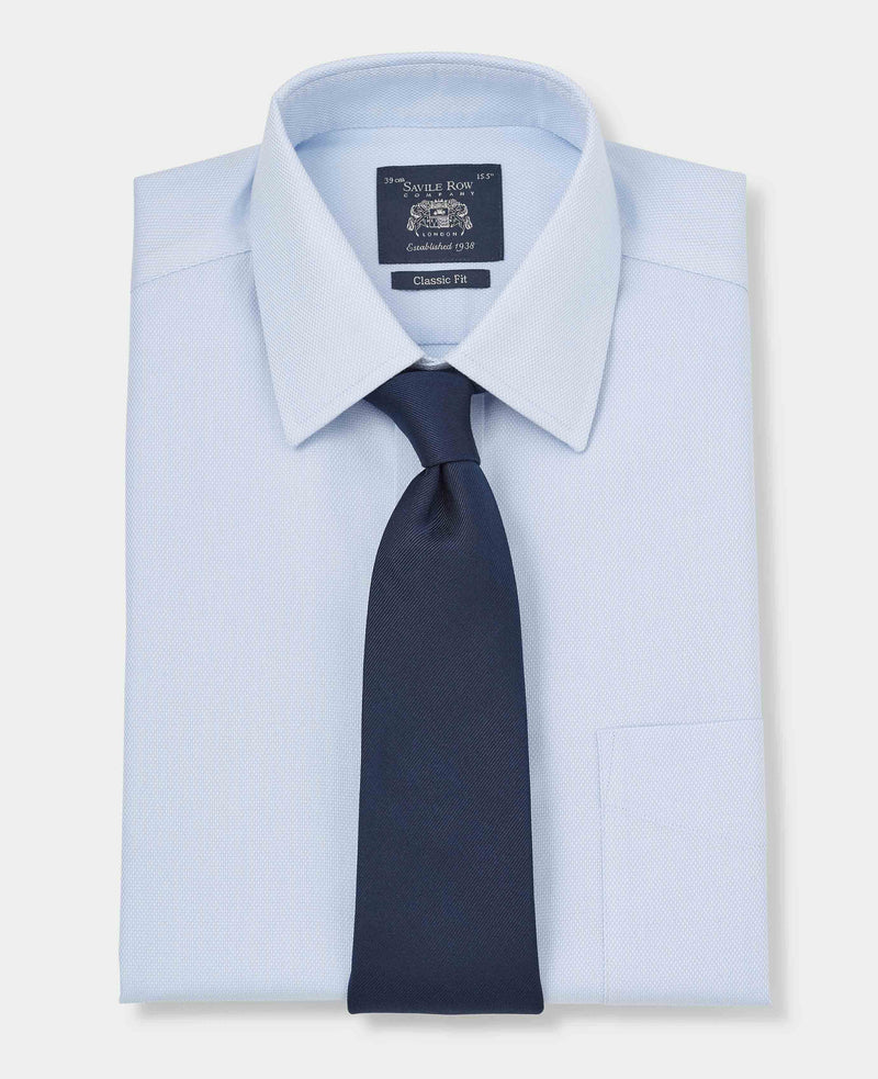 Light Blue Cotton Classic Fit Non-Iron Shirt - French Cuff