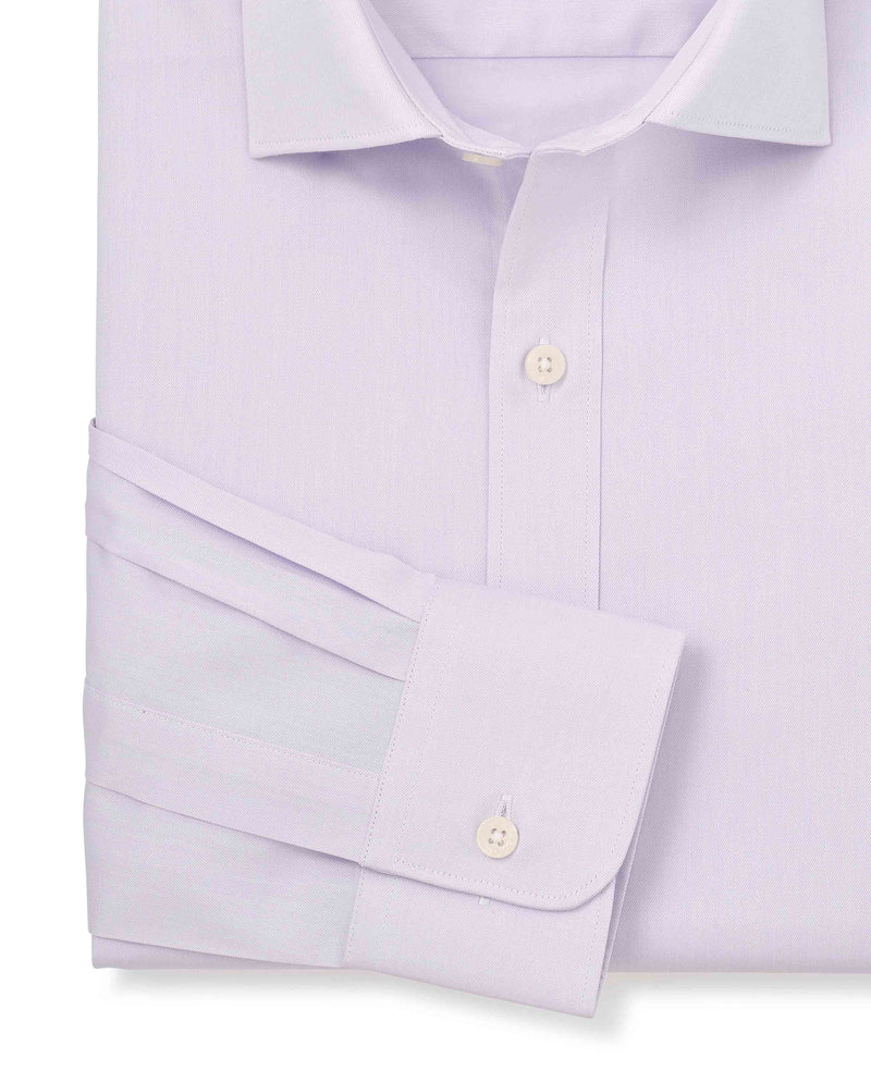 Lilac Cotton Twill Slim Fit Dress Shirt - Single Cuff