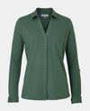 Women's Green Cotton Jersey Semi-Fitted Shirt