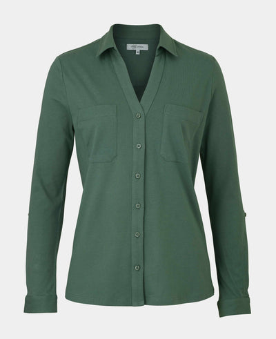 Women's Cotton Jersey Shirt In Green