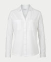 Women's White Cotton Jersey Semi-Fitted Shirt