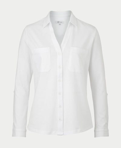 Women's Cotton Jersey Shirt In White