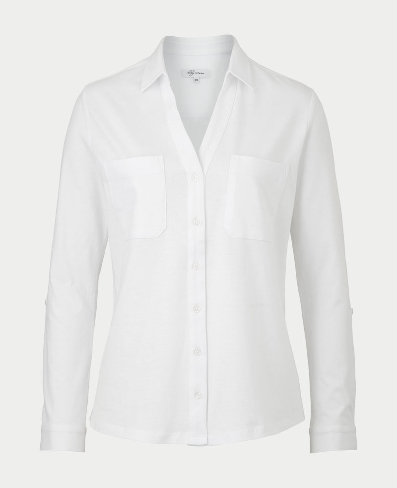Women's Cotton Jersey Shirt In White