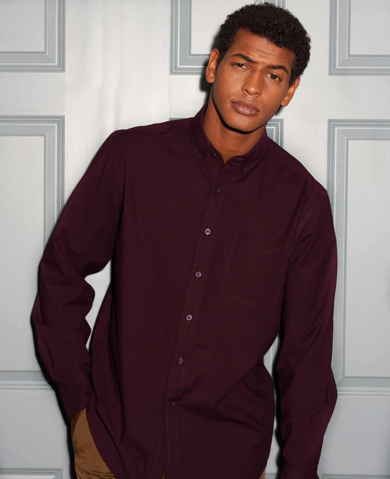 Maroon Classic Fit Oxford Shirt