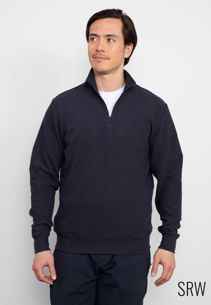 SRW Active Navy Sweat Wicking Half-Zip Sweatshirt