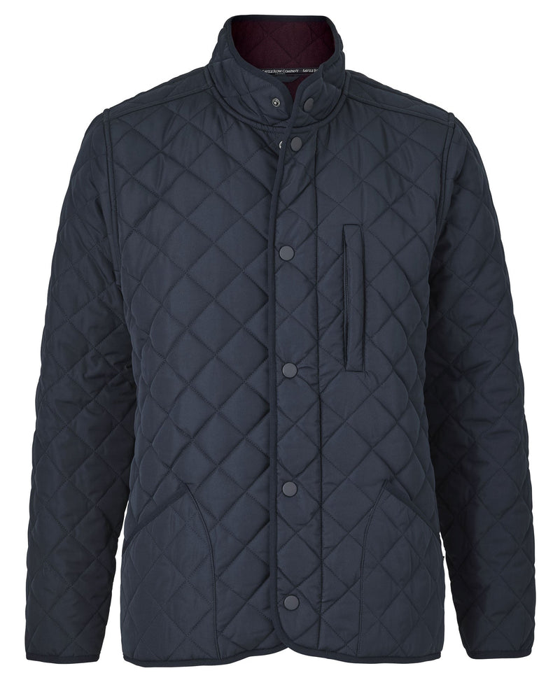 Navy Quilted Jacket with Recycled Outer