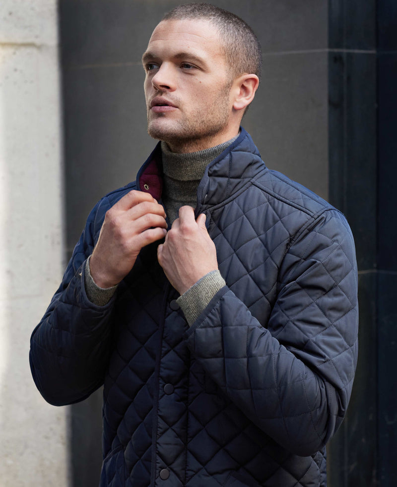 Men's Navy Quilted Jacket