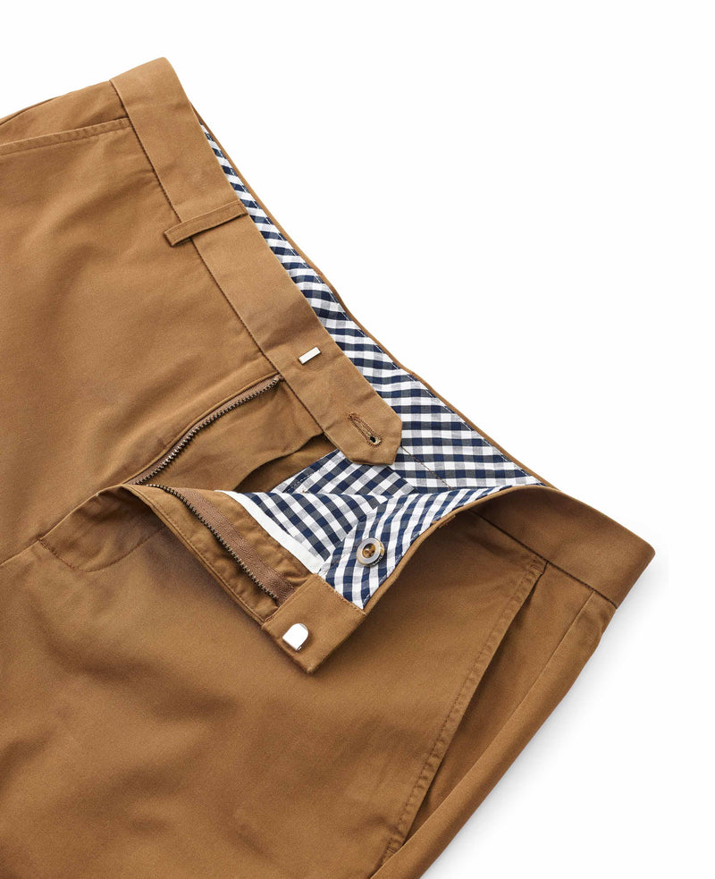 Cappuccino Stretch Cotton Tailored Fit Chino Shorts