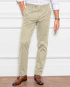 Stone Stretch Cotton Classic Fit Flat Front Chinos