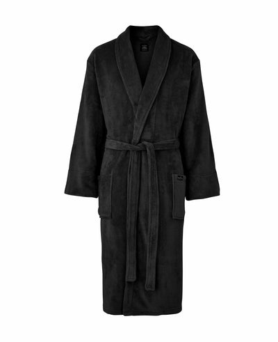 Men's Black Super Soft Fleece Dressing Gown