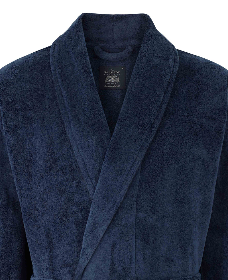 Navy Fleece Dressing Gown