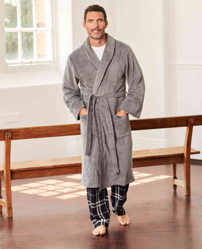 Men's Dark Grey Supersoft Dressing Gown