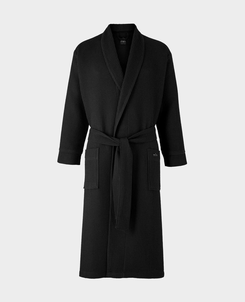 Black Waffle Dressing Gown