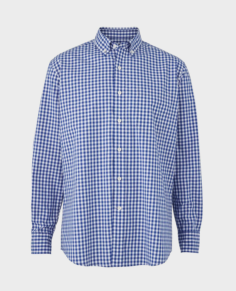 Blue Check Classic Fit Button-Down Shirt