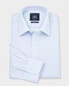 Sky Blue Dobby Weave Cotton Classic Fit Dress Shirt - Single Cuff