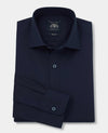 Navy Slim Fit Stretch Dress Shirt - Single Cuff