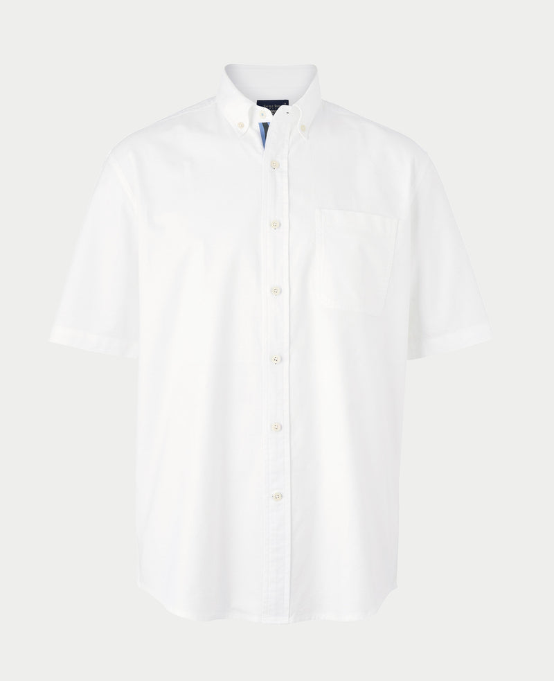 White Classic Fit Short Sleeve Oxford Shirt