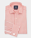 Red Slim Fit Striped Dress Shirt - French Cuff