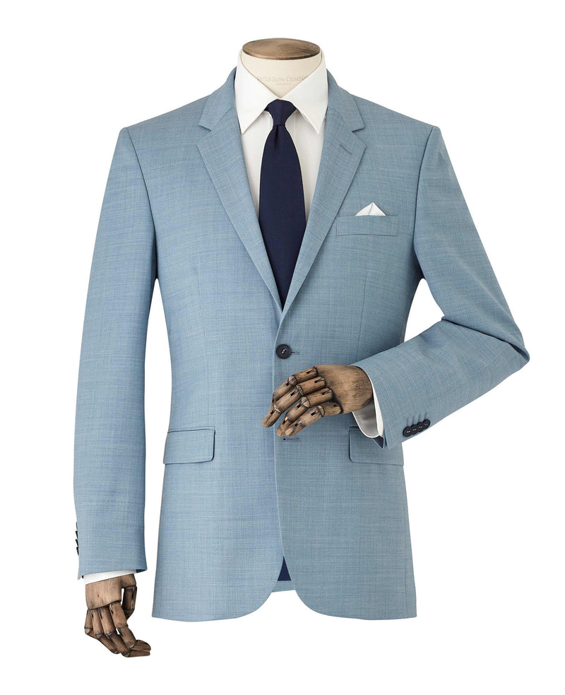 Light Blue Wool-Blend Tailored Suit