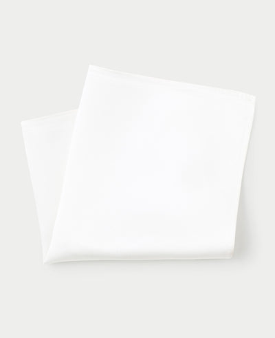 Men's White Silk Pocket Square