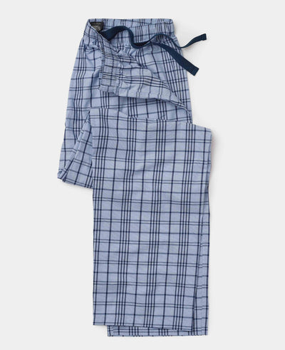 Men's Blue Check Cotton Lounge Pants