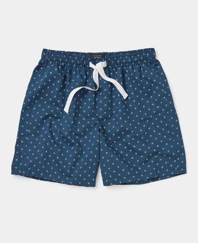 Men's Navy Fleur-De-Lys Lounge Shorts