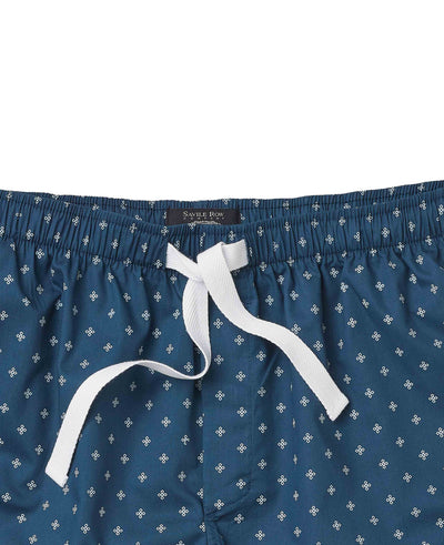 Navy Fleur-De-Lys Lounge Shorts