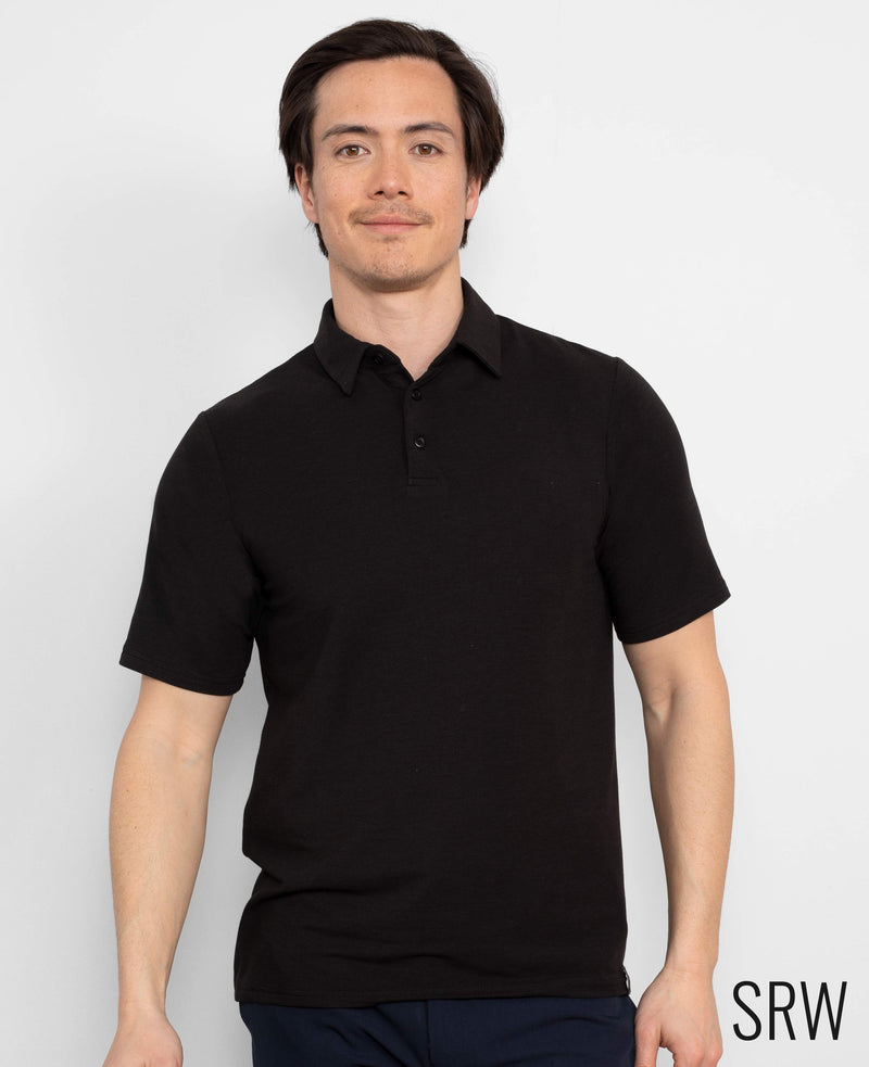 SRW Active Non-Iron Black Short Sleeve Polo Shirt