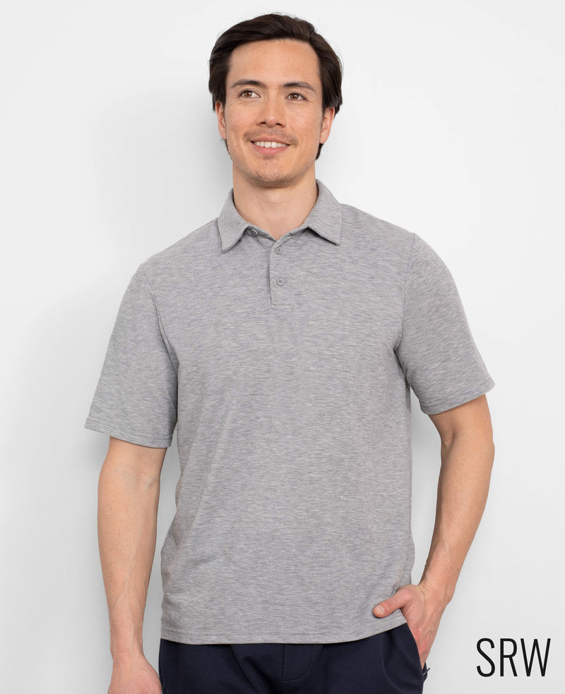 SRW Active Non-Iron Marl Grey Short Sleeve Polo Shirt