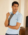 Light Blue Cotton-Pique Short Sleeve Polo Shirt