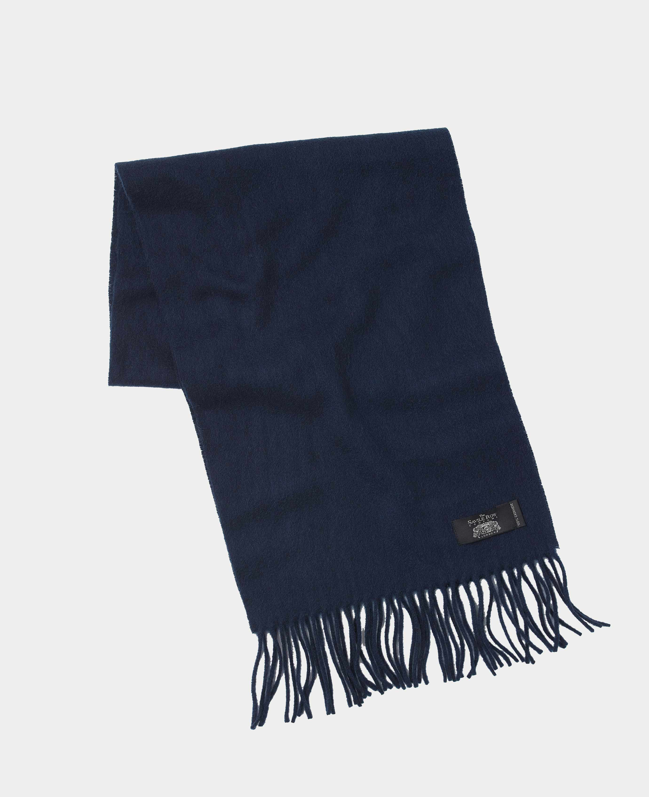 Men s Navy Cashmere Scarf Savile Row US