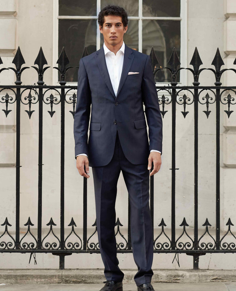 Navy Stripe Tailored Suit