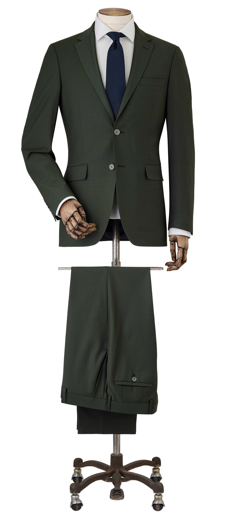 Olive Green Wool-Blend Suit