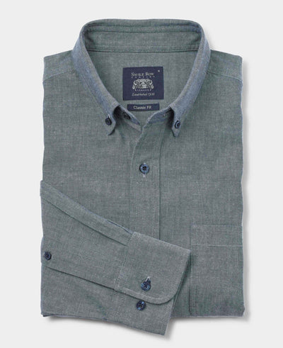 Men's Navy Chambray Oxford Casual Shirt