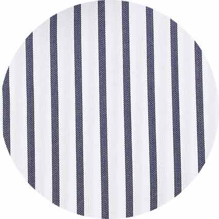 Navy Cotton Classic Fit Striped Dress Shirt - French Cuff