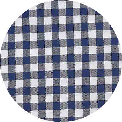 Navy Cotton Gingham Check Classic Fit Dress Shirt - Single Cuff