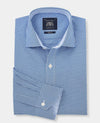 Navy Cotton Gingham Slim Fit Dress Shirt - Single Cuff