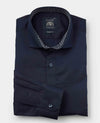 Navy Cotton Twill Classic Fit Smart-Casual Shirt - Single Cuff