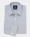 Navy Fine Stripe Classic Fit Dress Shirt - French Cuff